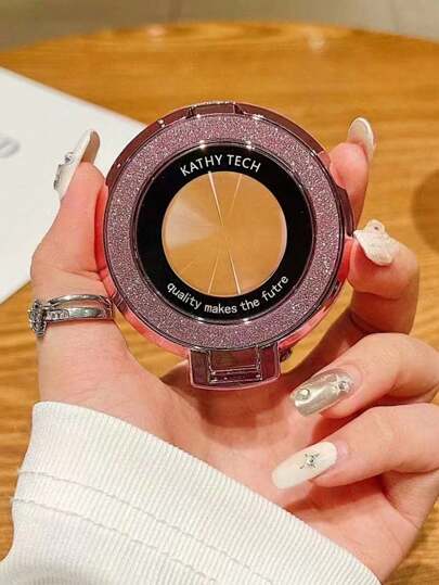 قاعدة هاتف مكسوة بالبريق مع لاصق مغناطيسي قابلة للطي، شاحن لاسلكي حديث قطعة واحدة، متوافقة مع أجهزة 11 12 13 14 15 Pro Max، S24 S23 S22 S21 Ultra، متوافقة مع هواتف وAndroid، هدية لعيد الميلاد للأسرة والأصدقاء، حامل أصابع للهاتف، إكسسوارات الهاتف