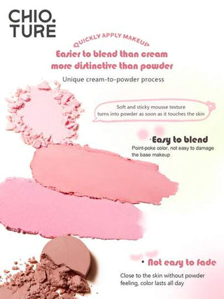 CHIOTURE أسود قلوحة لوضع الخدود والتنعيم، لون موحد قابل للانتشار والانكماش ، مكياج عاري طبيعي