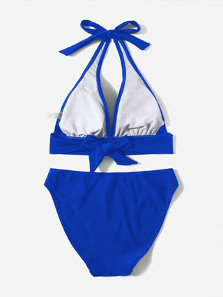 Swim بكيني نسائي صيفي ذو لون بغطاء للرقبة للشاطئ