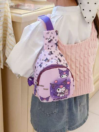 Sanrio حقيبة أطفال الملحنة ، محفظة معدنية كرتونية صغيرة ، أكياس معدنية للأولاد والبنات ، حقيبة صدر صغيرة قابلة للطي من النايلون ، حقيبة سحاب للحلوى ، حقيبة سفر للأشياء الصغيرة وحقيبة الصدر لحمل النقود مناسبة للخروجات