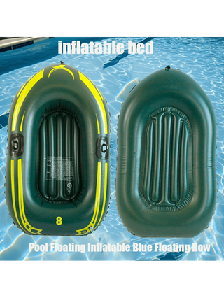 قارب نفاخ أخضر قطعة واحدة، عوامة نفاخة للاستخدام في حمام السباحة، الشاطئ، ضروريات العطلات