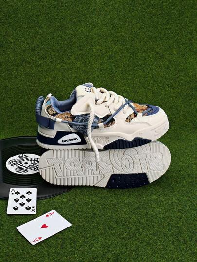 DareSee حذاء رياضي كاجوال للرجال من قماش البوط تهوية مميزة وصيفي، سميك لا انزلاقي، بنقشات جرافيتي عشوائية وملائم لأوقات الفراغ لحفلات الموسيقى والموضة الراجعة للمدارس