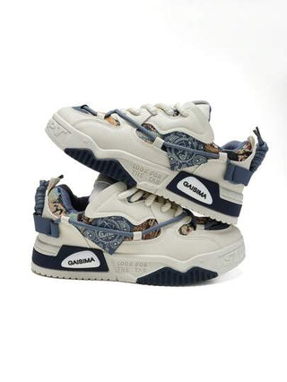 DareSee حذاء رياضي كاجوال للرجال من قماش البوط تهوية مميزة وصيفي، سميك لا انزلاقي، بنقشات جرافيتي عشوائية وملائم لأوقات الفراغ لحفلات الموسيقى والموضة الراجعة للمدارس