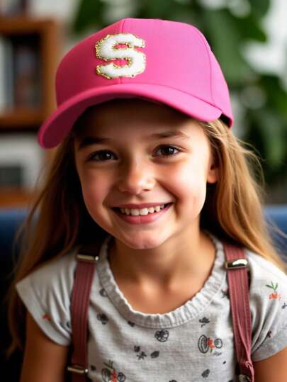 قبعة بيسبول مزينة بخيوط ذهبية بتصميم حرف R للأطفال من الجنسين، من القطن الأسود، أنماط الموضة KPOP، قبعة snapback للشمس