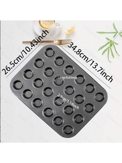 24 قالب كعكة صغير، طبق تحضير الكب كيك، قوالب تارت المافن، أدوات خبز منزلية