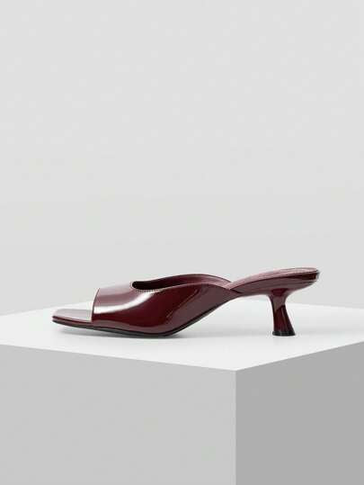 MOTF PREMIUM الكعب العالي السادة للنساء، بكعب عالي للهالوين والكريسماس والخريف، كعب عالي لون بوردو، كعب عالي للفالنتاين