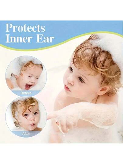 10/20/30/40 قطعة سترات أذن مائية للأطفال الرضع، مصممة للأطفال حديثي الولادة، سترات أذن مائية مناسبة للاستحمام والغسيل ، سترات أذن قابلة للتخلص منها، تصميم مائي، مريح وصحي. أغطية أذن مائية للأطفال والبالغين - آمنة للاستخدام في الدش والحمام والسباحة ، ملصقا