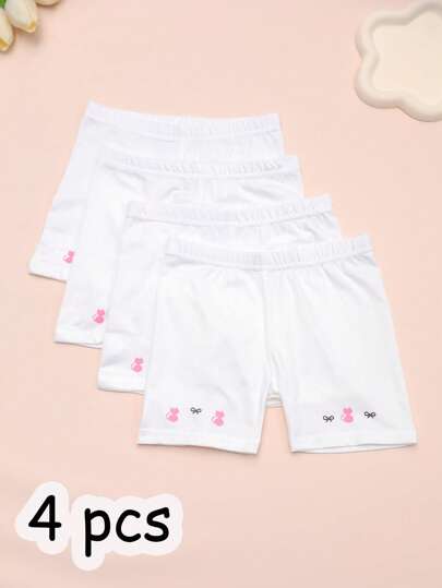 4 قطع سراويل داخلية أطفال مطبوعة برسومات الثعلب وبألوان سادة، خفيفة الوزن، مناسبة للاستخدام اليومي خلال فصلي الربيع والصيف، ويمكن ارتداؤها كطبقة إضافية