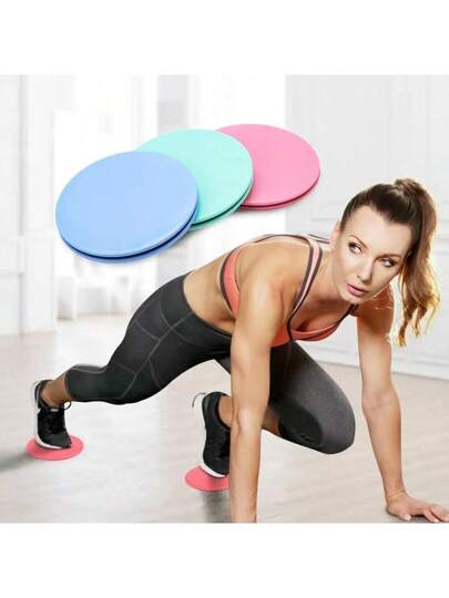 2 لوح انزلاق لياقة بدنية مضاد للانزلاق، ألواح بيلاتس، ألواح تدريب رفع الوركين وعضلات البطن، أوساد تمارين تنسيق الجسم والطرف، تمارين أساسية للجسم كامل، قابلة للاستخدام على الوجهين، مريحة ومتينة