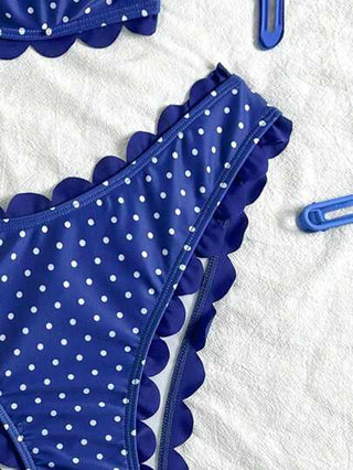 Swim Vcay مجموعة بكيني من البرا والشورت ذات طبعة نقاط بولكا ، ملابس سباحة كاجوال وجذابة من قطعتين لفصل الصيف
