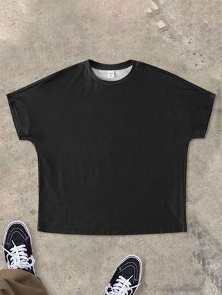 SHEIN قميص كاجوال للصبية المراهقين بطبعة حرف فضفاض، رقبة دائرية مريح وأنيق متعدد الاستخدامات ناعم، مناسب للربيع والصيف واليومي والخارجي والمدرسة والشارع والحزب والراحة المنزلية