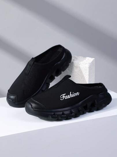 أحذية رياضية خفيفة الوزن للرجال قابلة للتنفس، تصميم بطباعة الحروف العادية، أحذية رياضية خفيفة الوزن، نعال مريحة للأنشطة الخارجية