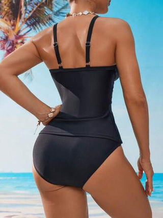 طقم تانكيني حريمي Swim Lushoire مجموعة بنطال وأعلى تريكو مثلثات نسائية مفرغة