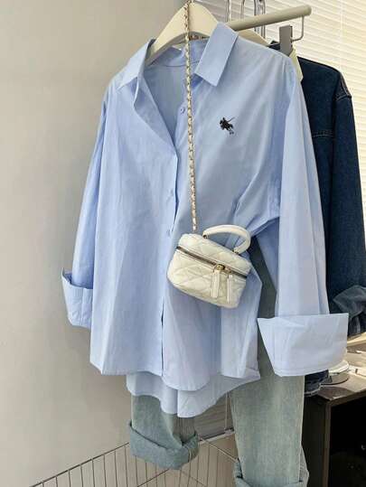 بلوزة بأكمام طويلة بسيطة متعددة الاستخدامات كاجوال للنساء