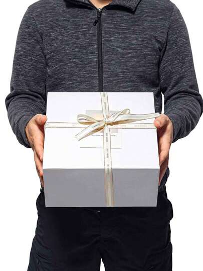 صندوق هدايا مع غطاء أبيض من الورق المقوى ل- العروس والوصيفات، للهدايا ، عيد الميلاد ، الزفاف ،التخرج ،المناسبات العطلات ،الأعمال اليدوية والتغليف