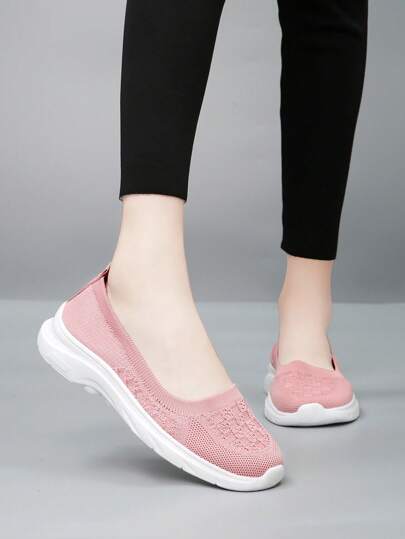 أحذية خفيفة الوزن ذات لون سادة، مريحة للنساء للاستخدام اليومي والرياضة، مناسبة للعمل المكتبي والوقوف لفترات طويلة