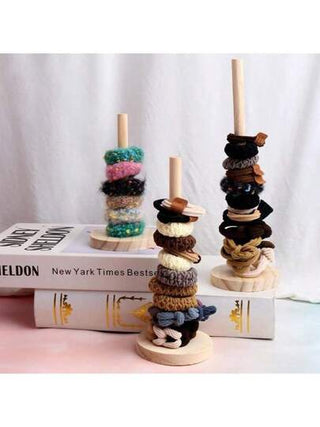 أثاث مكتبي قطعة واحدة رف عرض سلك خشبي إبداعي، يمكن تخزين وعرض أشياء جميلة مثل ربطات الشعر والأساور، ديكور منضدة خشبي سهل التركيب، هدية شخصية