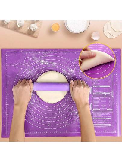 قطعة واحدة من حصيرة الخبز اللاصقة من EVA لعجينة الفطائر والتقطيع والخبز - مثالية للفطائر والبسكويت والمزيد - أداة مطبخ مثالية لأعياد الميلاد والهالوين والفصح والشكر