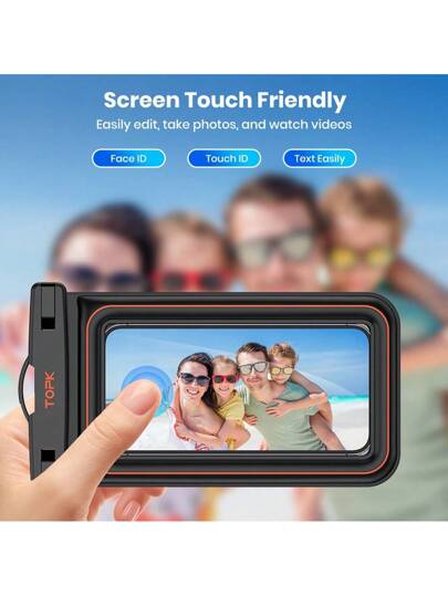 TOPK غلاف هاتف مائي من ماركة TOPK (E09) مقاوم للماء IPX8 متوافق مع أجهزة iPhone16 15 14 13 12 11 برو ماكس Xs Plus للمغامرات الخارجية والقوارب