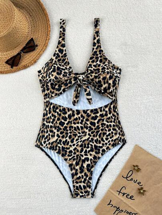 مايوه حريمي قطعة واحدة Swim Vcay أحدث بيكيني من قطعة واحدة ضيق ومثير بطبعات نمر متعددة الألوان مع ربطة في الصدر
