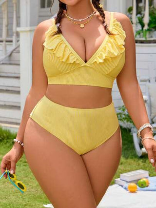 Swim Mod مجموعة بكيني أكثر شمولا بتصميم بسيط للنساء بأسلوب حلو للاستخدام اليومي بدون أكمام