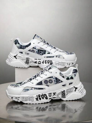 أحذية رياضية كاجوال متنوعة الاستعمالات للرجال بطبعة رذاذ أبيض وأسود ولحمات , أحذية رياضية كلاسيكية كلاسيكية مطبوعة برسومات حرفية منخفضة الكعب مناسبة للجنسين