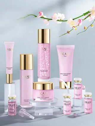 طقم المستحضرات التجميلية المُرطبة من حمض الهيالورونيك والببتيدات النشطة للتجديد، 7 قطع، هدية عيد الأم وعيد الحب