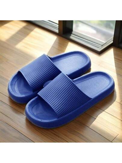 صندل داخلي يناسب الجنسين، لون واحد مفتوح للأصابع، مانع للانزلاق ومانع للرائحة من مادة الإيفا، صندل منزلي ناعم للحمام