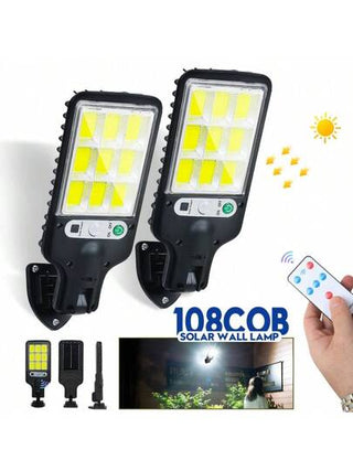 1/2/4 قطع إنارة حائطية شمسية، مقاومة للماء IP65، بتحكم بالحركة/عن بعد، 120 ليد قناع إنارة 300 درجة، إنارة أمان خارجية لا تحتاج صيانة للفناء والممر والسياج