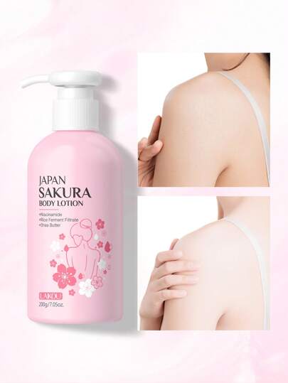 LAIKOU 1 قطعة بلسم مرطب من لوسيون جسم سكورا من اليابان, كريم جسم مرفع ومحكم 200جرام, زبدة جسم مغذية عميقا لجميع أنواع البشرة، هدايا رعاية الذات وللصديقة