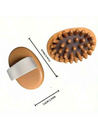 فرشاة جسم للتخلص من السيلوليت، وسادة خشبية عطرية لتدليك المساج ، مشط لفروة الرأس، فرشاة تدليك الجسم 1/ 2 حبة
