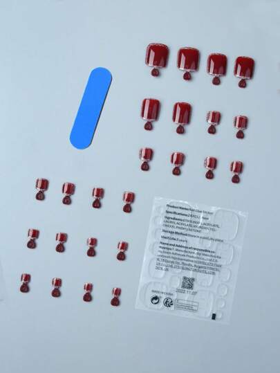 24 قطعة أظافر تزيين رجل قصيرة مربعة التصميم بيضاء للضغط، أظافر إصطناعية كاملة للقدم من الأكريليك، تشمل: 1 قطعة صمغ هلامي و 1 قطعة مبرد أظافر، أظافر قدم صيفية وأظافر فرنسية للاستخدام اليومي والأعياد للنساء