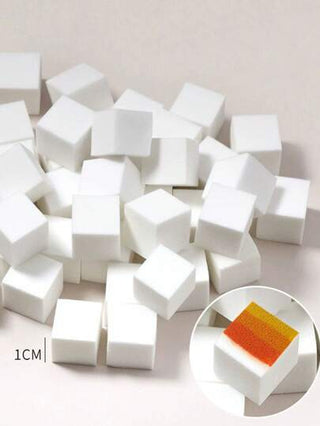 50 قطعة من أسفنج البلوكات الصغيرة ب- 4 مخالب تويزر، أدوات الميني كير والتلوين بالجل والأومبريه لتطبيق طلاء الجرادين