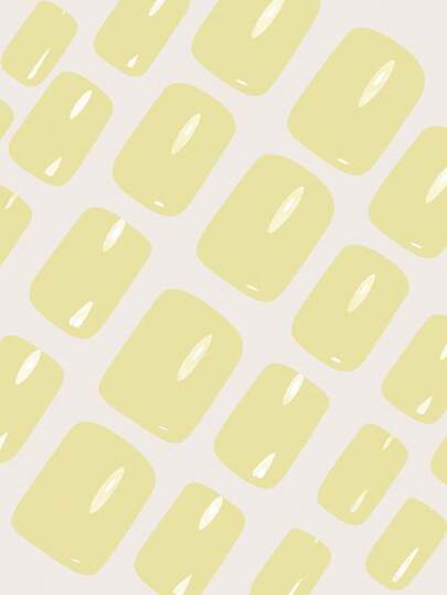 ارتقي بأناقتك مع 24 قطعة أظافر مربعة قصيرة بشكل مضغوط , لون أصفر كريمي ثابت، أسلوب بسيط وجذاب مناسب للربيع والصيف، أظافر صناعية كاملة التغطية للنساء والفتيات. تتضمن 1 ورقة من الملصقات اللاصقة و 1 شريط فيلم جلي جيل عشوائي