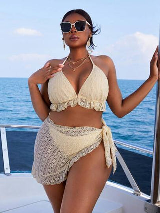 Swim SXY بيكيني ملابس علوية للنساء ذوات الحجم الكبير مثير الظهر للشاطئ