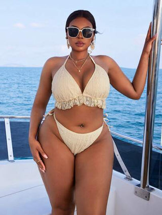 Swim SXY بيكيني ملابس علوية للنساء ذوات الحجم الكبير مثير الظهر للشاطئ