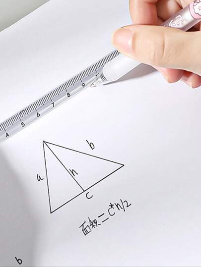 أدوات مكتبية ومدرسية 1/3/5 مسطرة مثلثة شفافة، أداة قياس قرطاسية لطيفة متعددة الوظائف بدون علامات مخصصة للطلاب