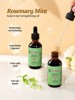 PAORPEVM 1/2 قطعة زيت شعر بنعناع وزعتر، زيت لتقوية فروة الرأس والشعر مناسب لجميع أنواع الشعر، يرطب الشعر الجاف والتالف ليجعله ناعم ولامع، نمطين متنوعين يتم التوصيل بشكل عشوائي