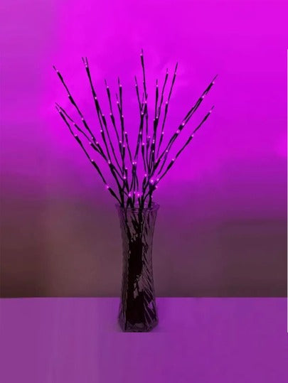 20 مصباح شجرة/كرمة/غصن LED، ضوء وردي دافئ، إضاءة ديكور داخلي لحفلات الزفاف والأعياد والميلاد - تصميم سلسلة أضواء جنية نحاسية، صندوق بطارية (البطاريات غير مشمولة)، لخلق جو داخلي مريح