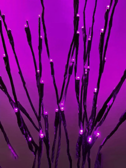 20 مصباح شجرة/كرمة/غصن LED، ضوء وردي دافئ، إضاءة ديكور داخلي لحفلات الزفاف والأعياد والميلاد - تصميم سلسلة أضواء جنية نحاسية، صندوق بطارية (البطاريات غير مشمولة)، لخلق جو داخلي مريح