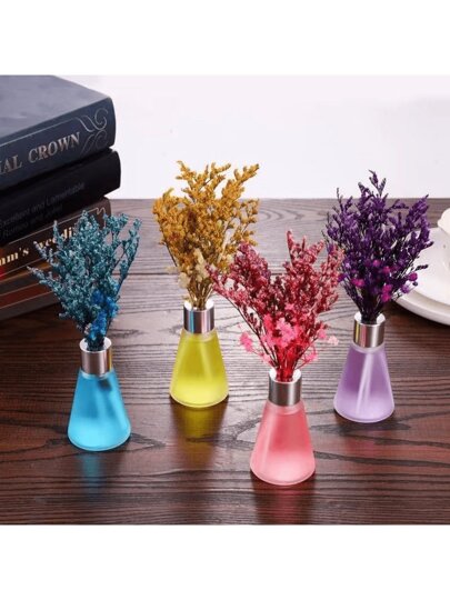 قطعة واحدة من معطر الهواء العطري الغير مشتعل للغرفة أو الحمام، بحجم 50 مل من الزيوت العطرية للعطور والأروماثيرابي، مزين بتصميم عشوائي مع حبل إكسسوارات