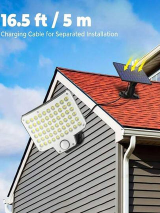 أضواء السقف الشمسية ب-240 ليد كشافات الإضاءة الخارجية المقاومة للماء المستشعرة لحركة الجسم 3 أوضاع إضاءة للممرات إنارة الحدائق