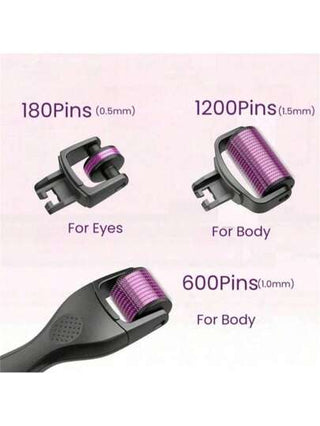 مجموعة 3 قطع إبرة بطول 540 إبرة أسطوانة تجميل ميكرونيدل، أسطوانة مطهر بالبودرة المجفدة للتخفيض، أداة ميكرونيدل متطورة، هدية تخرج وهدية عيد الأم