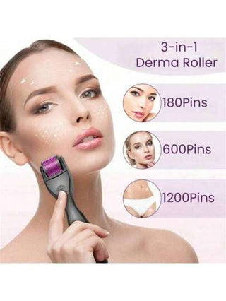 مجموعة 3 قطع إبرة بطول 540 إبرة أسطوانة تجميل ميكرونيدل، أسطوانة مطهر بالبودرة المجفدة للتخفيض، أداة ميكرونيدل متطورة، هدية تخرج وهدية عيد الأم