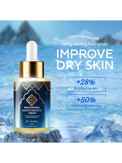 مصل وجه بمعادن البحر الميت - جوهر مضاد للأكسدة مُشرِق للبشرة، فيتامين C مستقر + حمض الفيروليك لتقليل البقع الداكنة والحمرة، ترطيب لمدة 24 ساعة - نظافة جمالية نباتية، مستحضرات العناية بالبشرة غير المسببة للإنسداد، مناسب لجميع أنواع البشرة، 30مل'