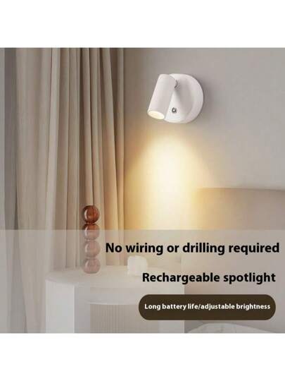 مصباح جداري ضوء بارز قابل للتعديل بمغناطيس قابل للشحن عبر USB، مصباح جداري موفر للطاقة قابل للفصل مع ظل زجاجي، بسيطرة زر وبطارية ليثيوم، مناسب لممرات وردهات والإضاءة الخارجية
