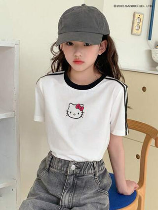 ملابس بناتي DAZY HELLO KITTY | DAZY تيشرت كم قصير طاقم رقبة مطبوع للمراهقات، صيفي