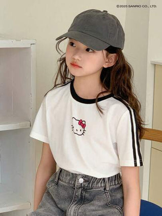 ملابس بناتي DAZY HELLO KITTY | DAZY تيشرت كم قصير طاقم رقبة مطبوع للمراهقات، صيفي