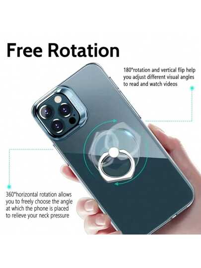 2 قطعة/5 قطعة حامل خاتم هاتف أكريليك، قابل للتدوير 360 درجة ومقاوم للماء مع قلاب رأسي، متوافق مع الهواتف الذكية للآيفون وهواتف الأندرويد، هدية لأعياد الميلاد والعائلة والأصدقاء خاتم لليد، قبضة هاتف، إكسسوارات هاتف