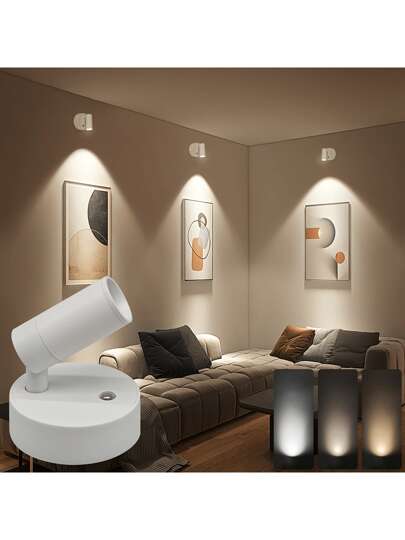 قطعة واحدة ضوء ليلي دوار، بقوة USB، بطارية قابلة للشحن، مصباح قراءة مغناطيسي LED، إضاءة تعتيم باللمس، مناسب لغرفة النوم والسرير والخزانة والمعيشة والمكتب والديكور والأعياد والهدايا المثالية